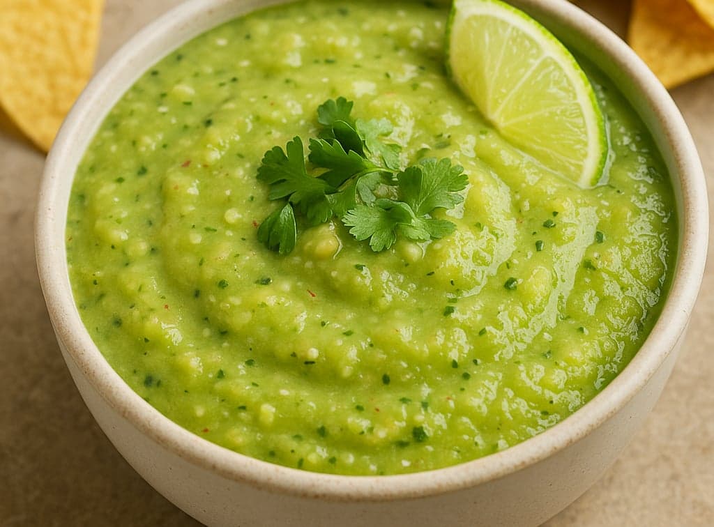 Salsa Verde (Green Tomatillo & Avocado Salsa)
